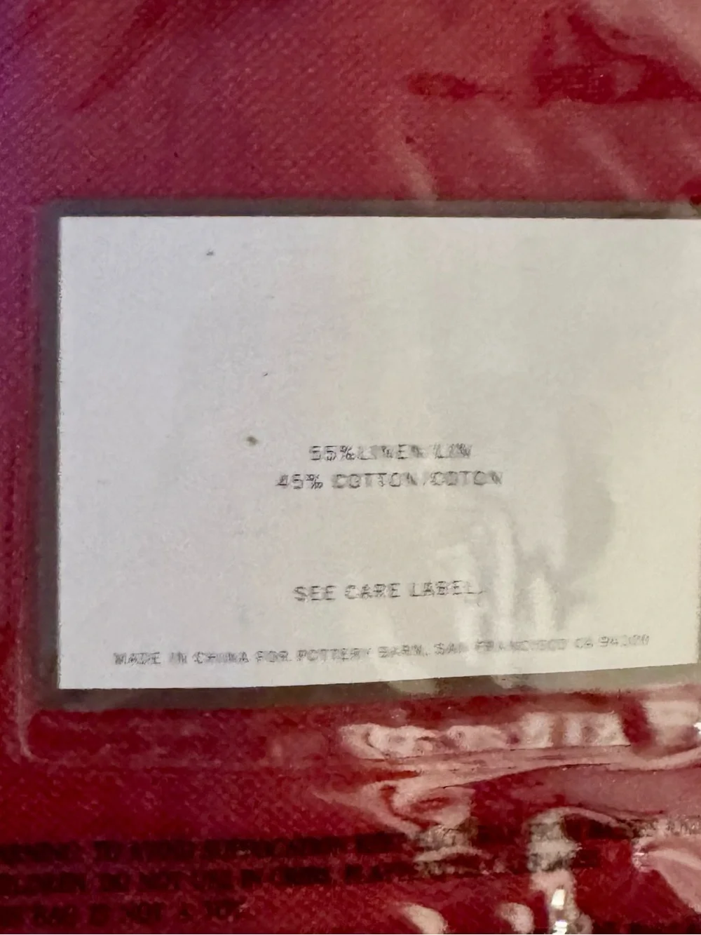 Pottery Barn Peyton Drape Rideau 50x84 Red Linen Cotton Blend NIP